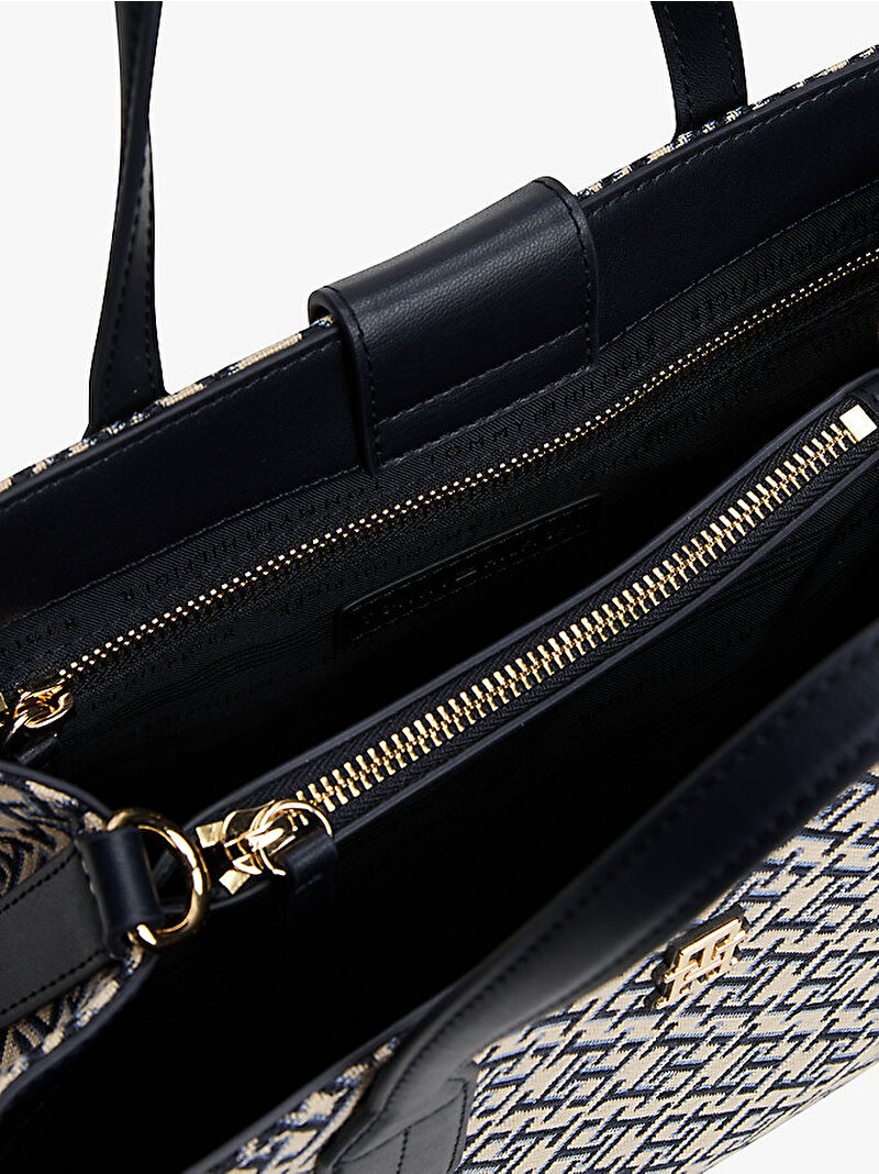 Kadın TH Jacquard Satchel Çanta Lacivert AW0AW17444DW6