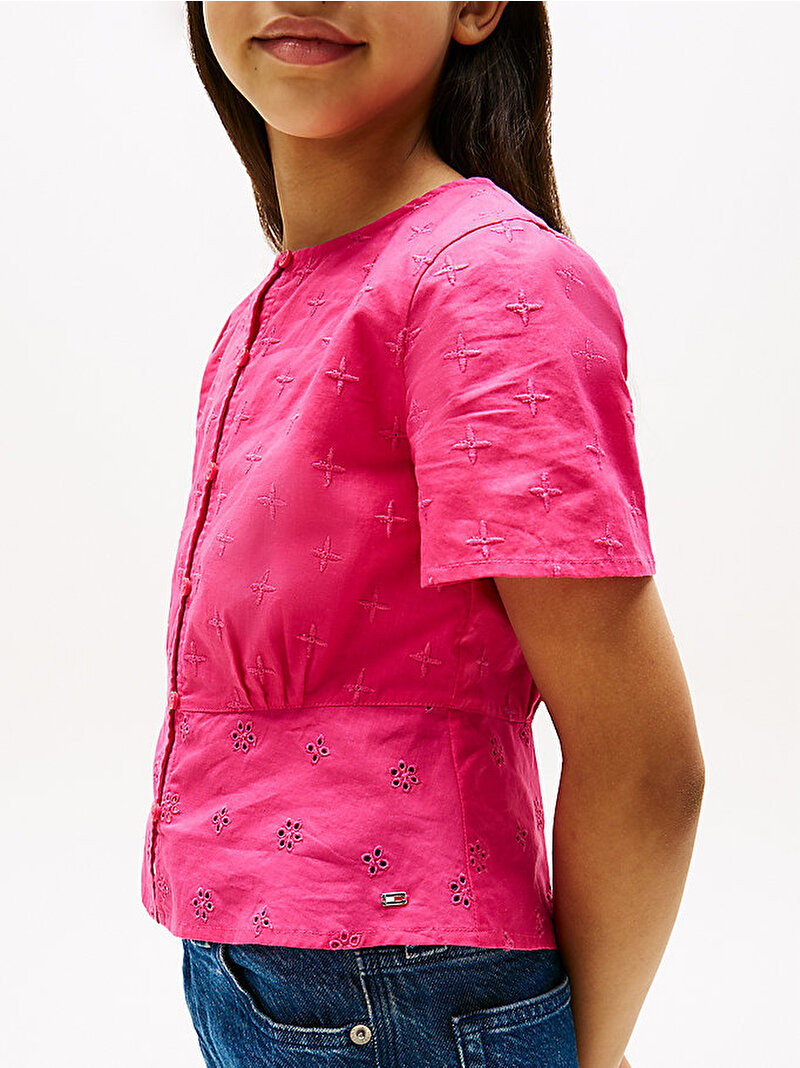 Kız Çocuk Broderie Anglaise Bluz Pembe  KG0KG08751T1I
