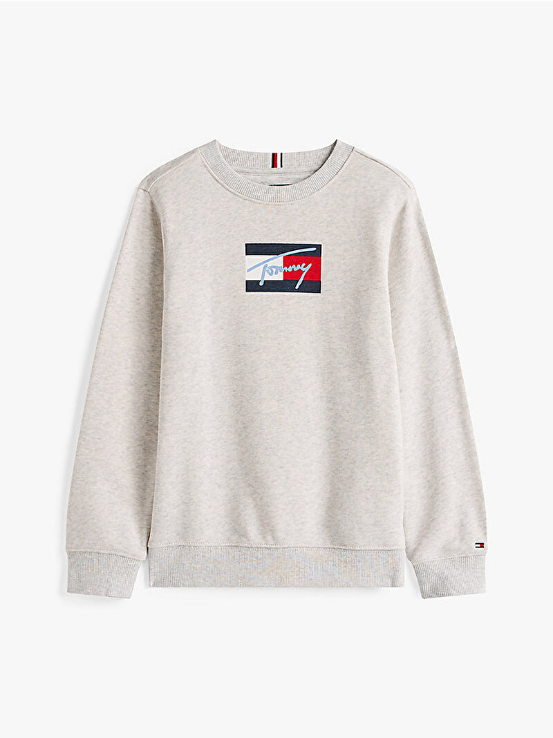 Erkek Çocuk Tommy Flag Sweatshirt Gri KB0KB09741P09