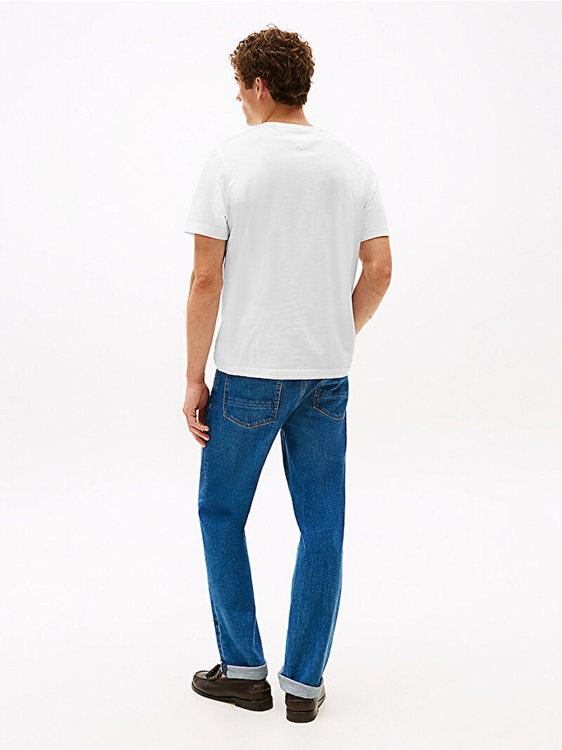 Erkek Outline Flag T-shirt Beyaz  MW0MW39360YBR
