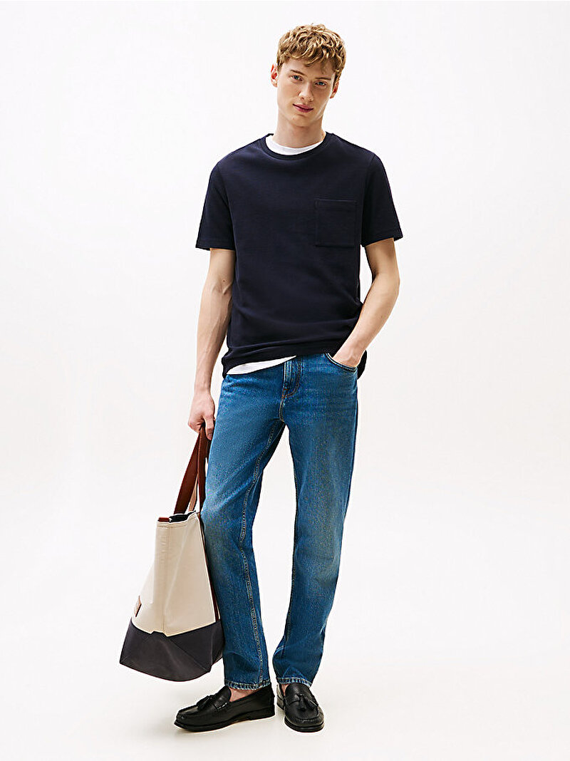 Erkek Cotton Modal Waffle T-shirt Lacivert MW0MW39367DW5