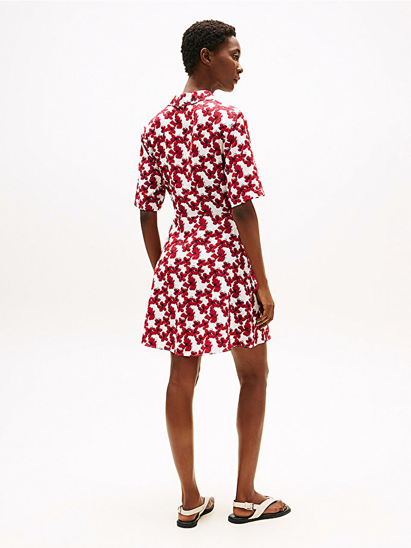 Kadın Textured S/S Knot Gömlek Elbise Kırmızı WW0WW471730KQ