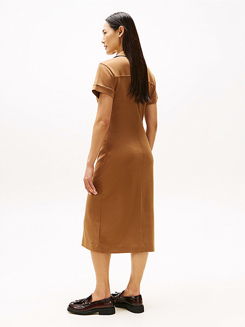 Kadın Gold Button Midi Elbise Bej  WW0WW44617GWA