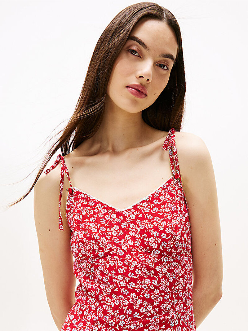 Kadın TJW Fit&Flare Strappy Mini Elbise Kırmızı DW0DW208800KP