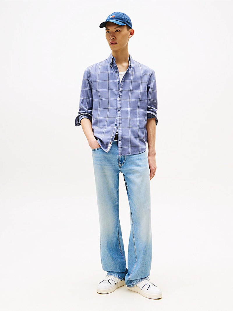 Erkek TJM Essential Twill Gömlek Mavi  DM0DM21701PO6
