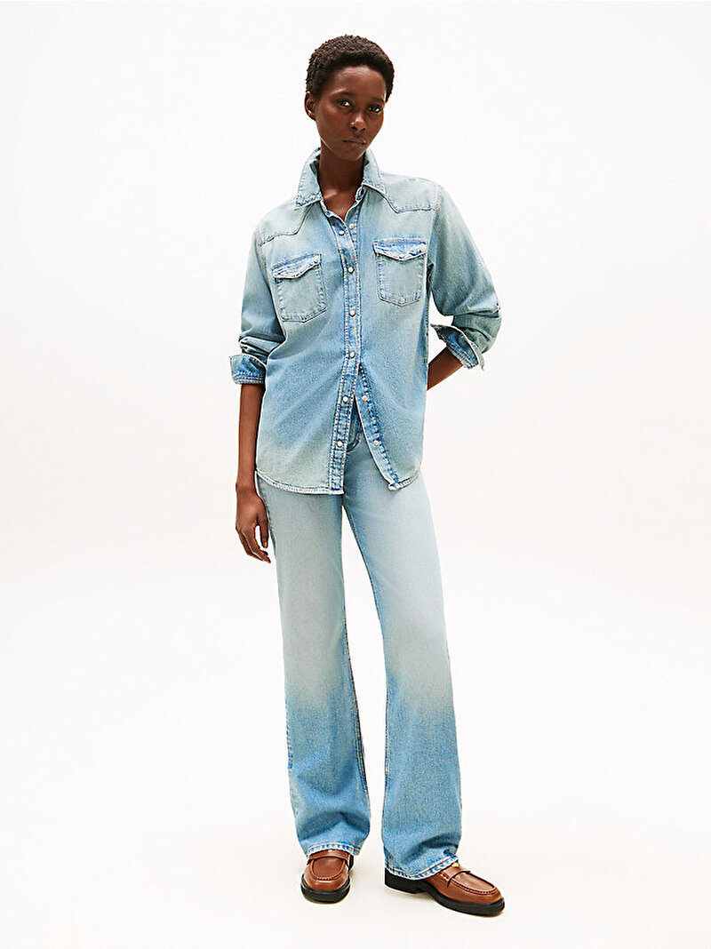 Kadın Denim Lex Relaxed Gömlek Mavi  WW0WW464861A4