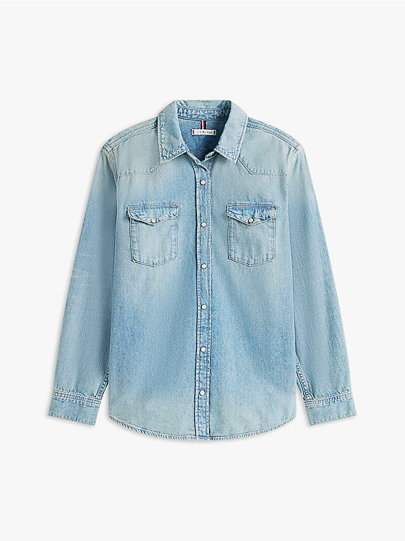 Kadın Denim Lex Relaxed Gömlek Mavi  WW0WW464861A4