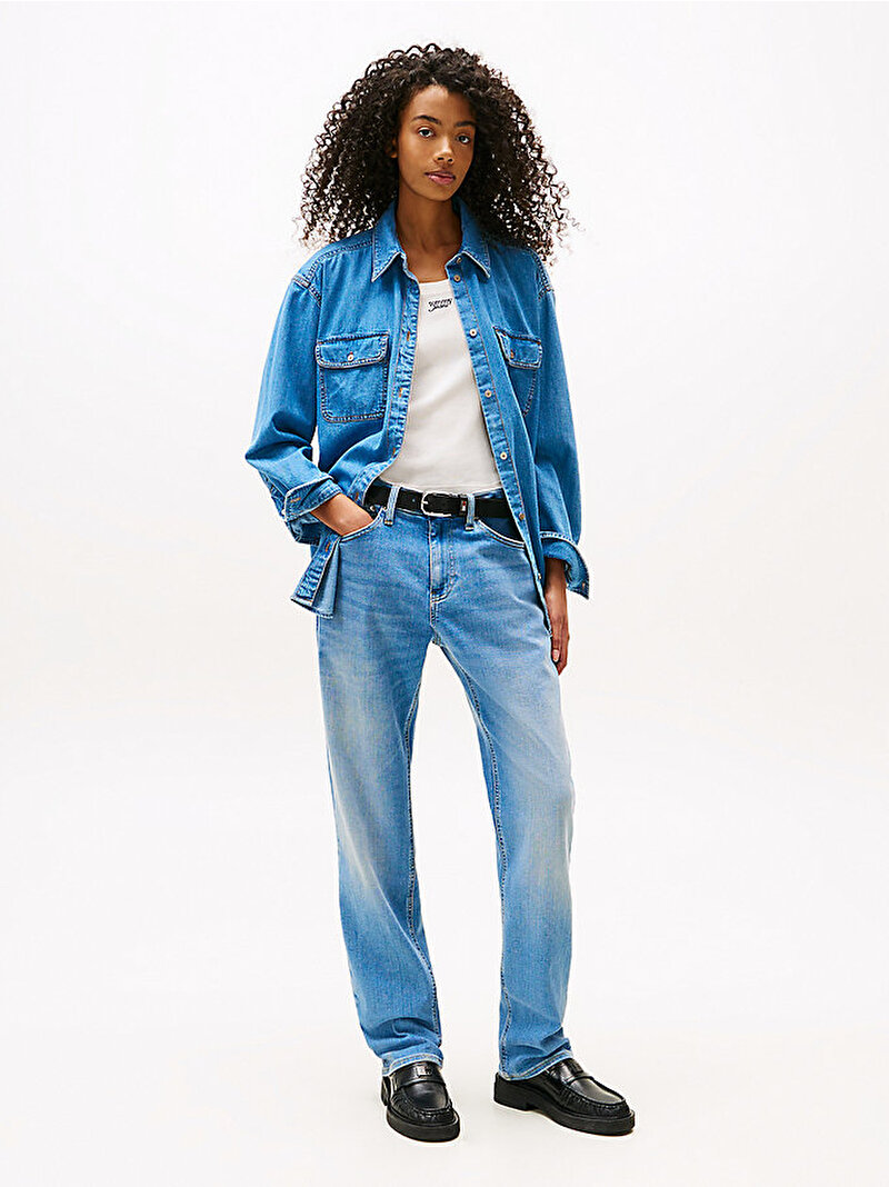Kadın LS Relaxed Denim Gömlek Lacivert DW0DW210731A5