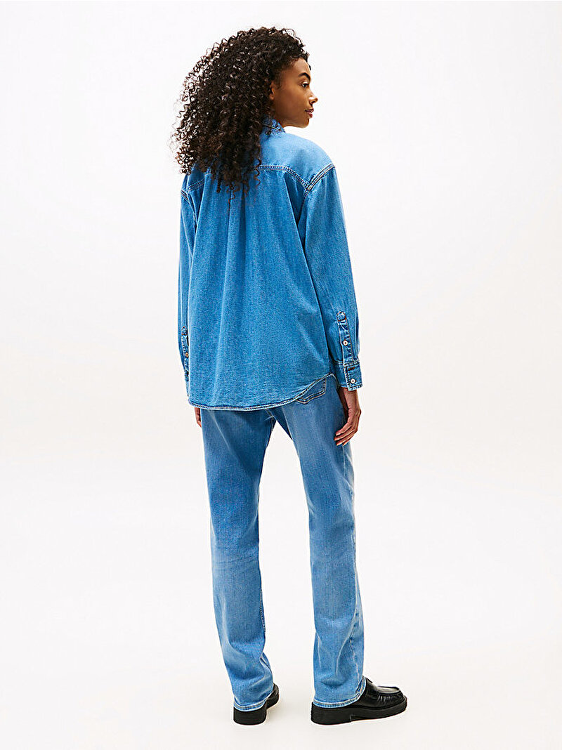 Kadın LS Relaxed Denim Gömlek Lacivert DW0DW210731A5
