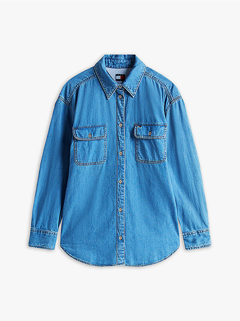 Kadın LS Relaxed Denim Gömlek Lacivert DW0DW210731A5