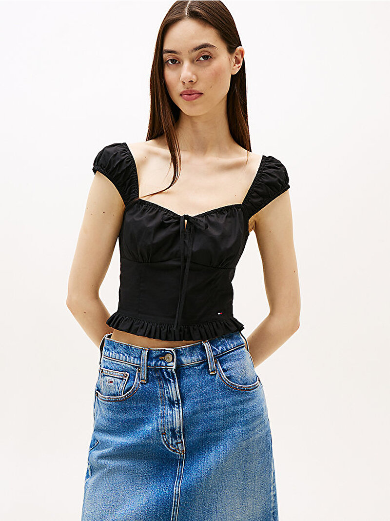 Kadın TJW Fem Poplin Gömlek Siyah DW0DW20985BDS