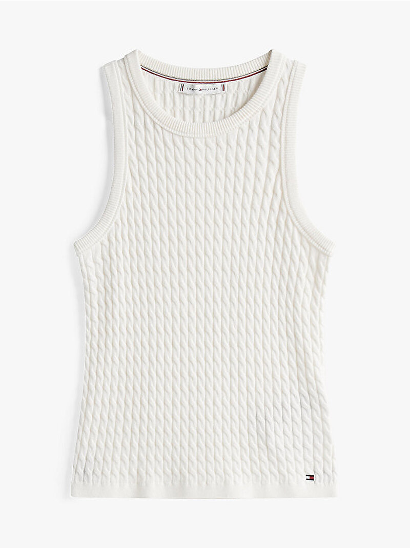 Kadın Co Cable Fine Tank Top Beyaz  WW0WW45706YA8