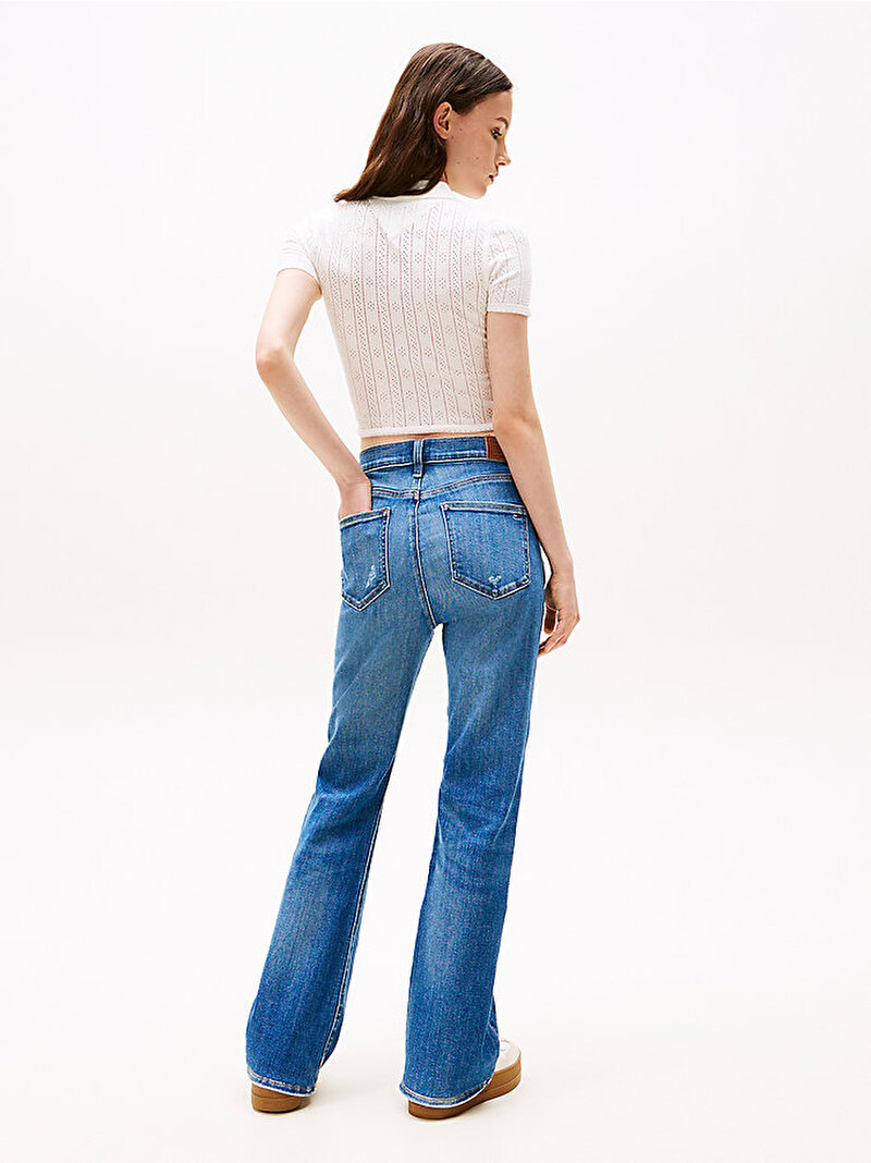 Kadın TJW Pointelle Polo T-shirt Ekru DW0DW20965YBL