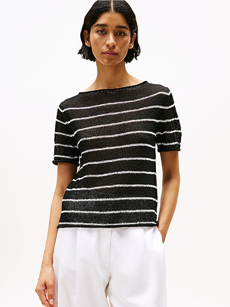 Kadın Textured Rayon Kazak Siyah WW0WW465220AR