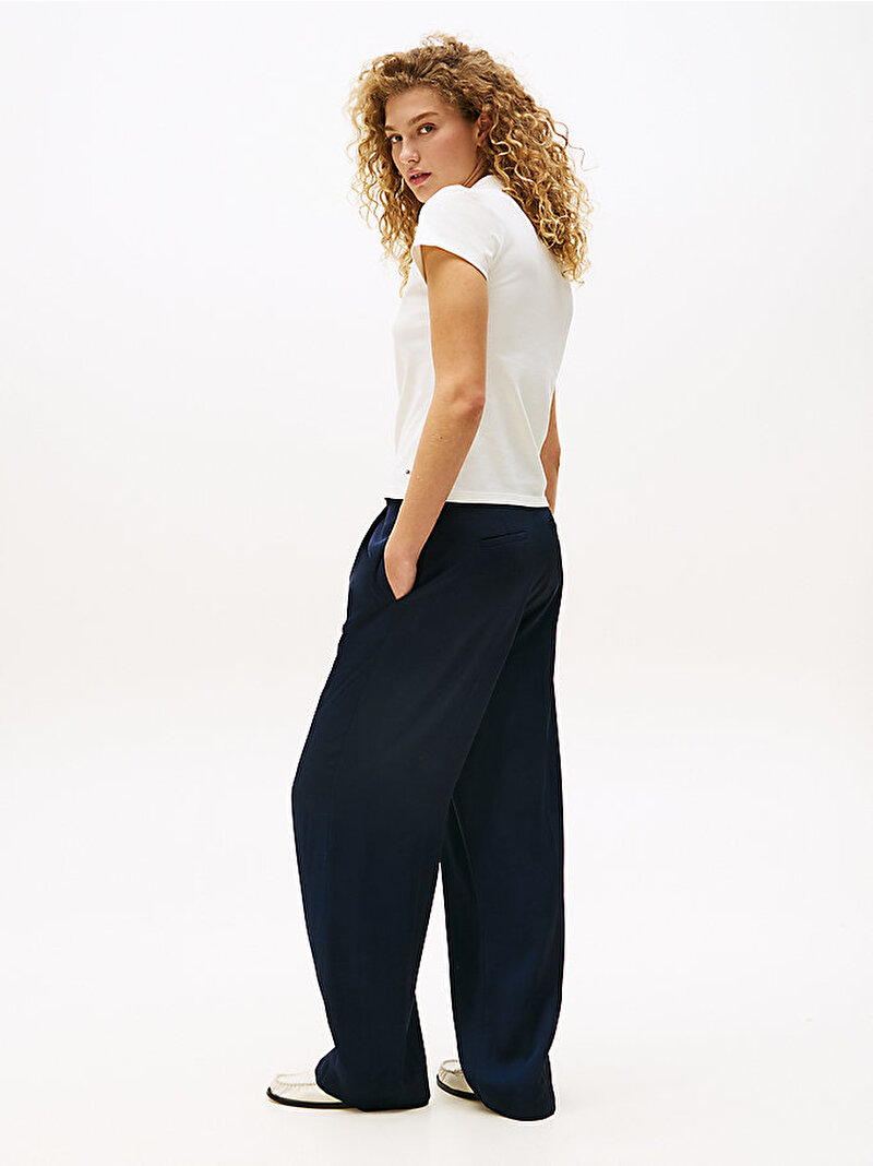 Kadın Gold Button Slim Polo T-shirt Beyaz  WW0WW45768YA8