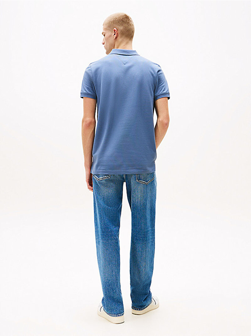 Erkek TJM Slim Placket Polo T-shirt Mavi  DM0DM20676PO6