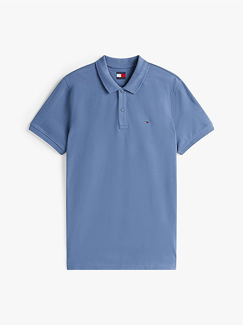 Erkek TJM Slim Placket Polo T-shirt Mavi  DM0DM20676PO6