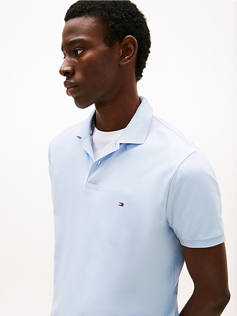 Erkek Liquid Cotton Regular Polo T-shirt Mavi  MW0MW39994C1O