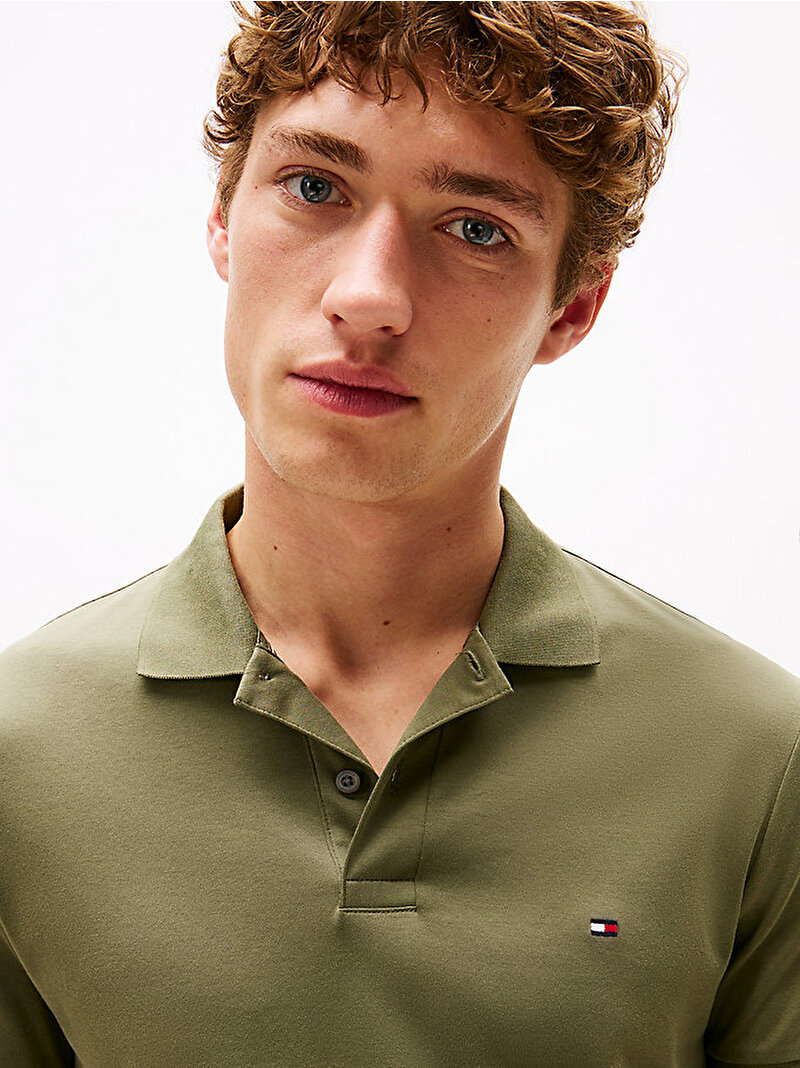 Erkek Liquid Cotton Regular Polo T-shirt Yeşil MW0MW39994PLI