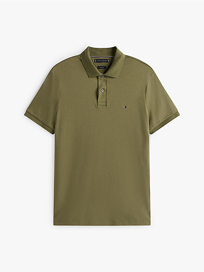 Erkek Liquid Cotton Regular Polo T-shirt Yeşil MW0MW39994PLI