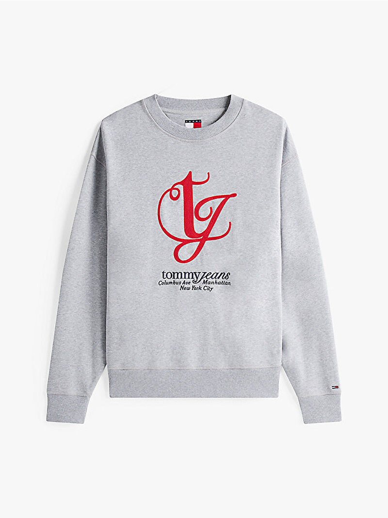 Erkek TJM Monogram Logo Sweatshirt Gri DM0DM21614Q13
