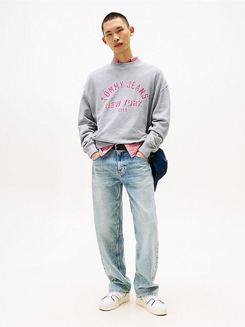 Erkek TJM Crop Overdyed Sweatshirt Gri DM0DM21801Q13