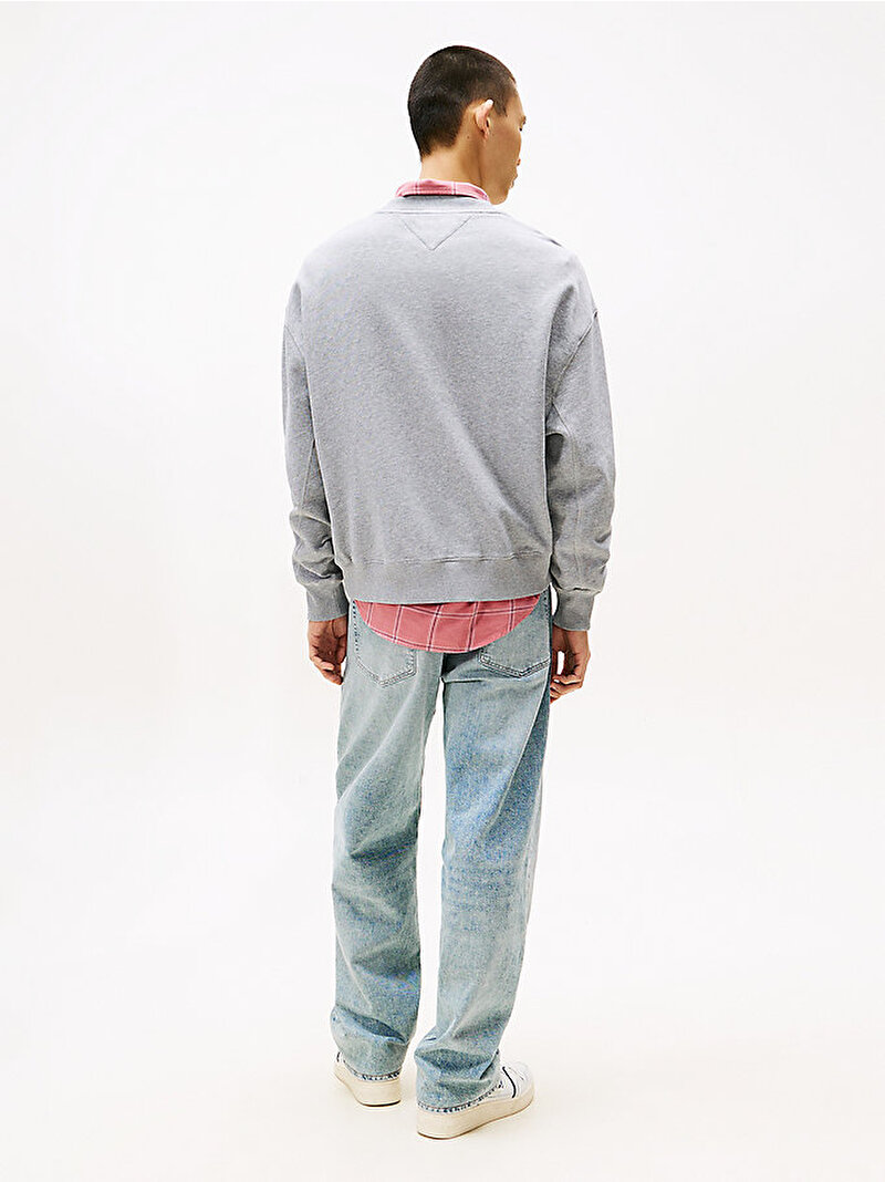 Erkek TJM Crop Overdyed Sweatshirt Gri DM0DM21801Q13