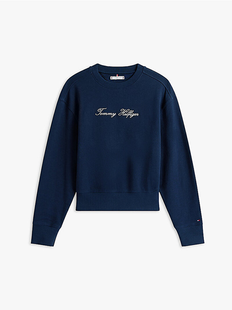 Kadın Lurex Regular Sweatshirt Lacivert WW0WW47159C1G