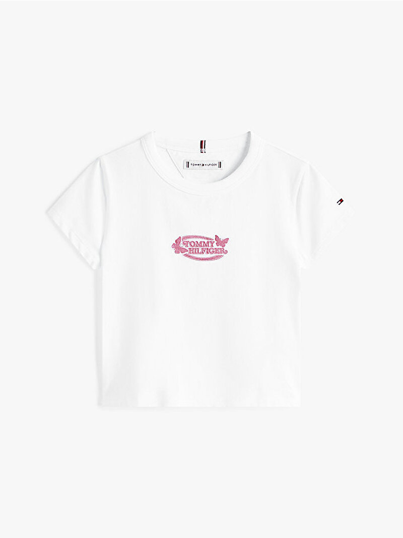 Kız Çocuk Butterfly Graphic T-shirt Beyaz  KG0KG08753YBR