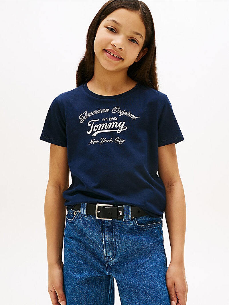Kız Çocuk Tommy T-shirt Lacivert KG0KG08636C1G