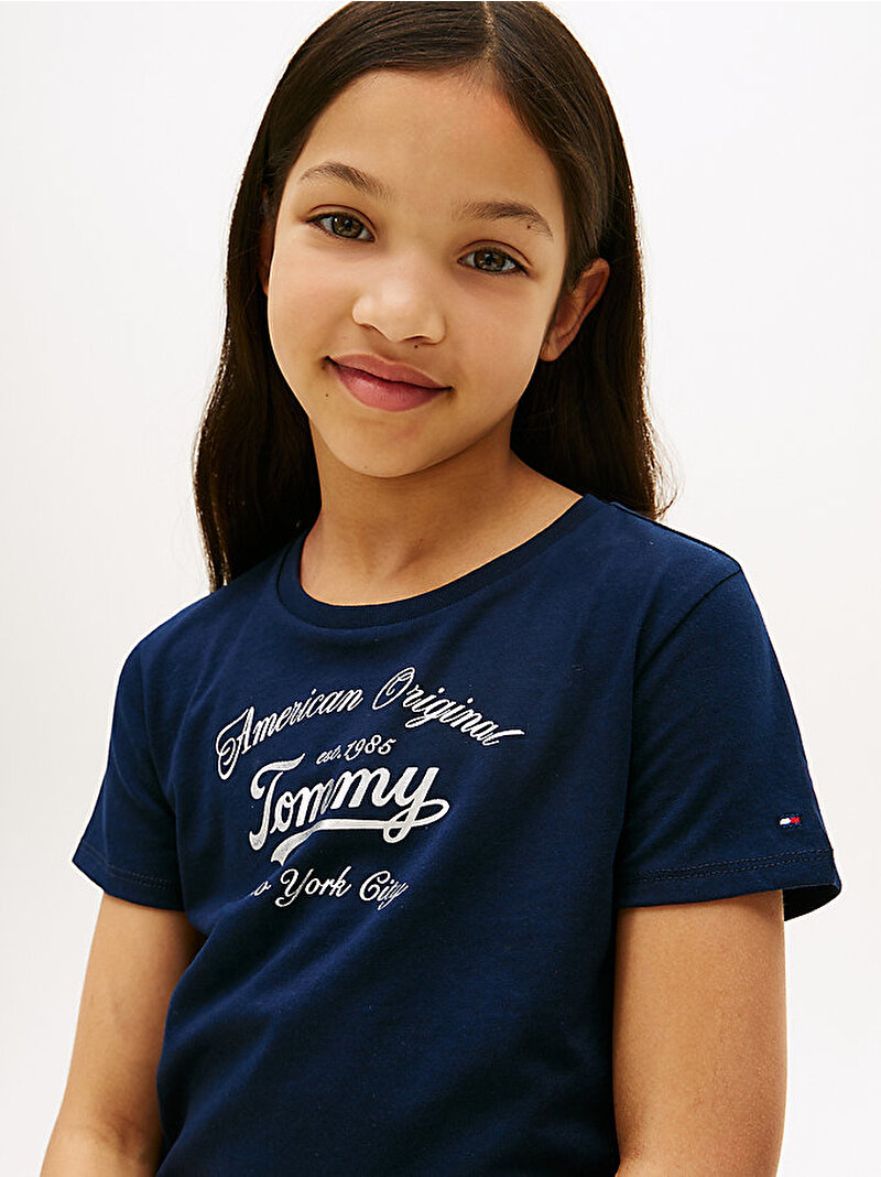 Kız Çocuk Tommy T-shirt Lacivert KG0KG08636C1G