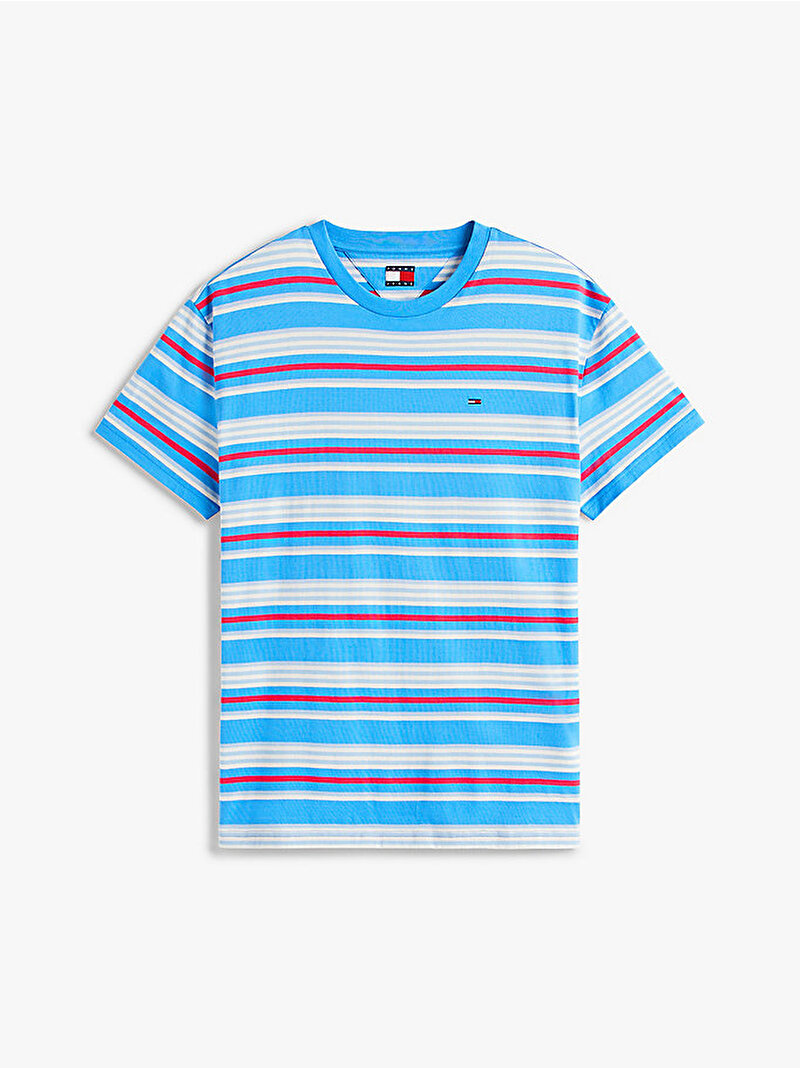 Erkek TJM Regular Flag Stripe T-shirt Mavi  DM0DM21784C39
