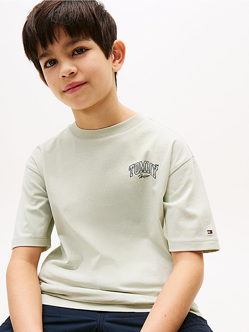 Erkek Çocuk Varsity Graphic Print T-shirt Yeşil KB0KB09720M1C