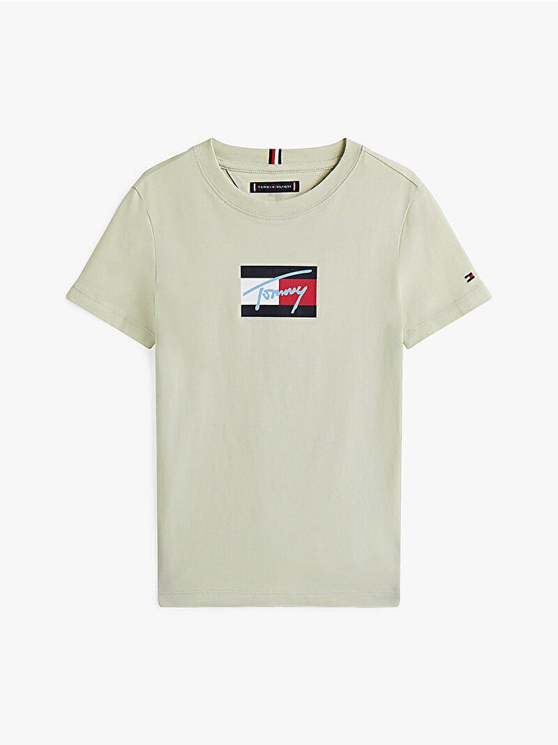 Erkek Çocuk Tommy Flag T-shirt Yeşil KB0KB09725M1C