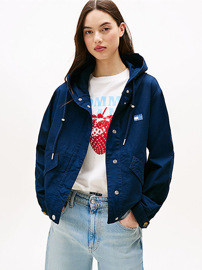 Kadın TJW Badge Hooded Mont Lacivert DW0DW20961C1G