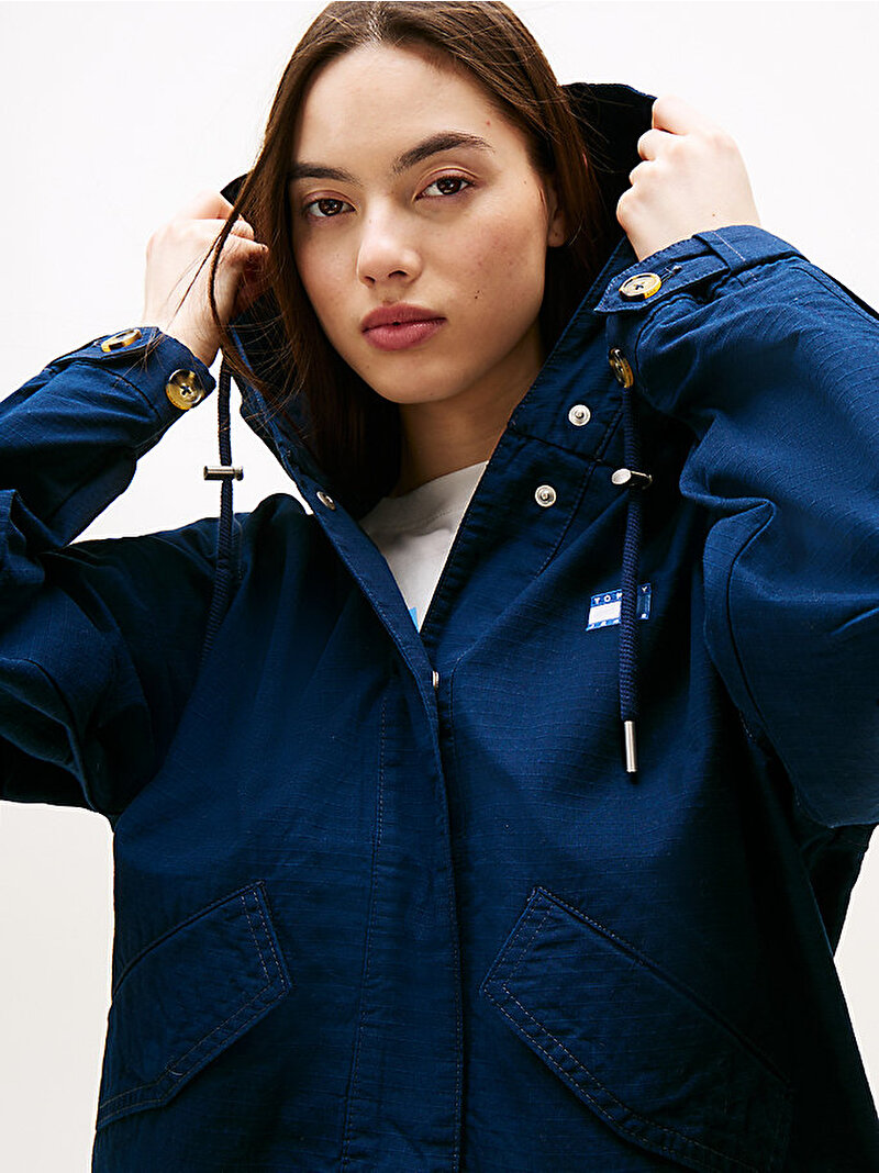 Kadın TJW Badge Hooded Mont Lacivert DW0DW20961C1G