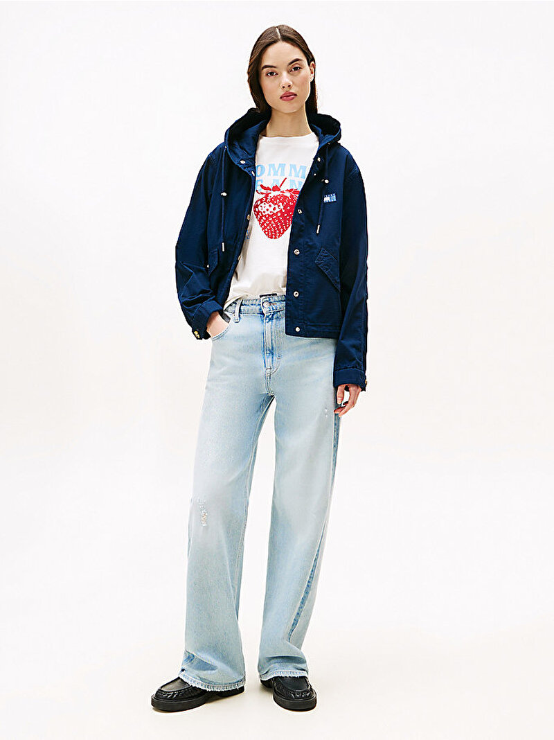 Kadın TJW Badge Hooded Mont Lacivert DW0DW20961C1G