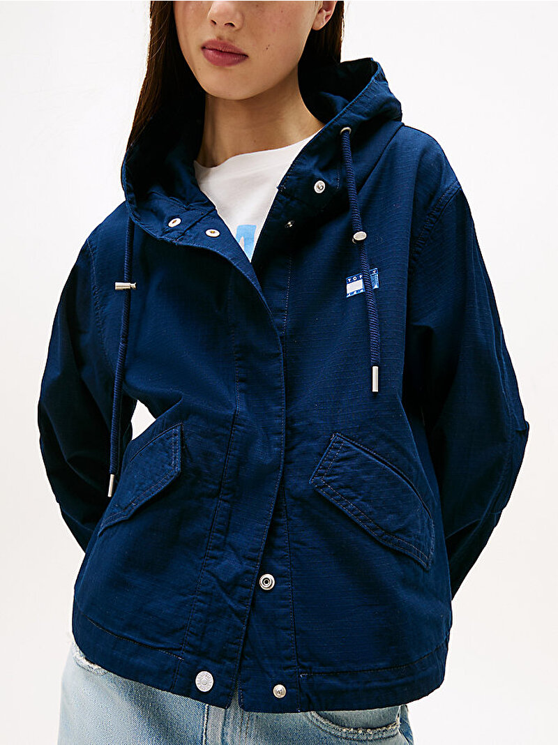 Kadın TJW Badge Hooded Mont Lacivert DW0DW20961C1G