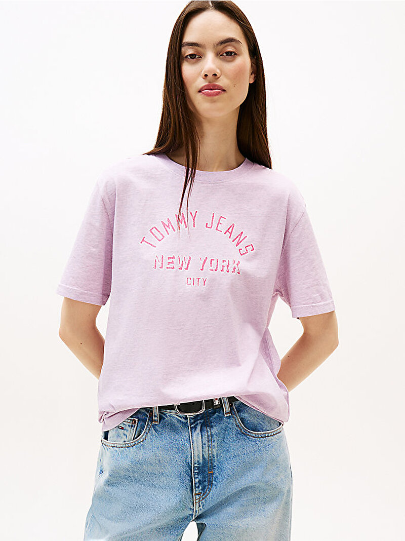 Kadın TJW Relax Varsity Oversize T-shirt Pembe  DW0DW21399U06
