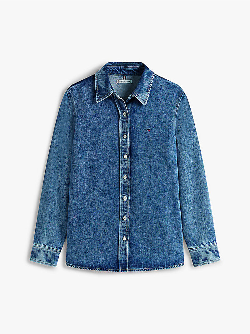 Kadın Denim Lana Regular Gömlek Mavi  WW0WW472191A5