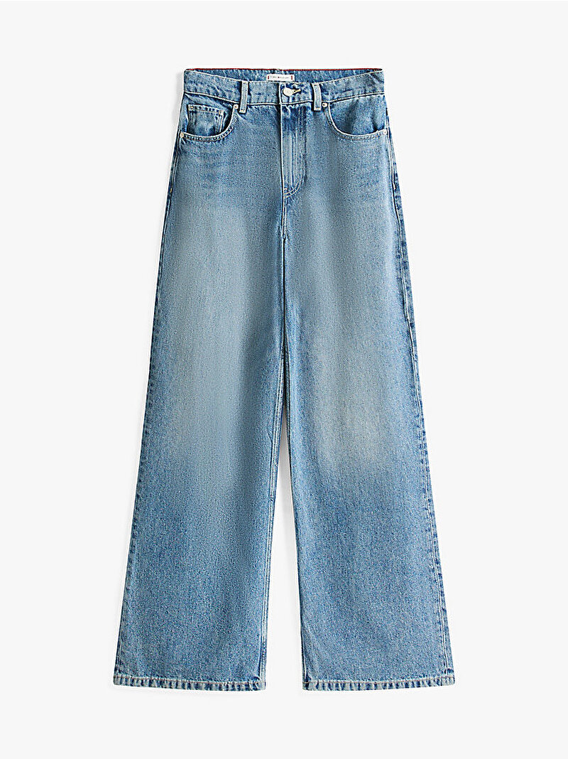 Kadın Lana Wide Leg Jean Pantolon Mavi  WW0WW464841A5