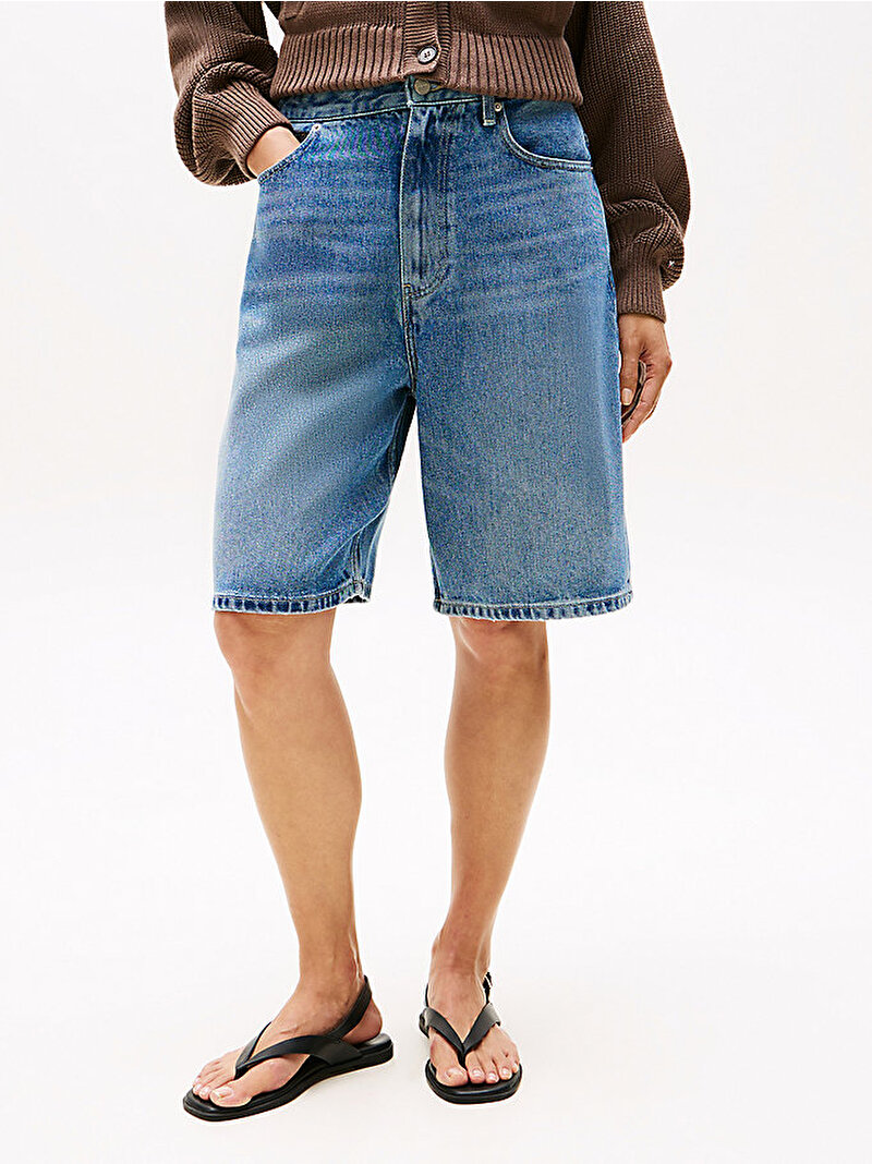 Kadın Lana Bermuda Denim Şort Mavi  WW0WW472151A5