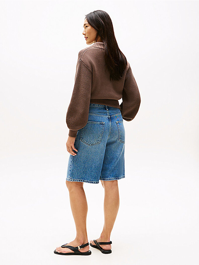 Kadın Lana Bermuda Denim Şort Mavi  WW0WW472151A5