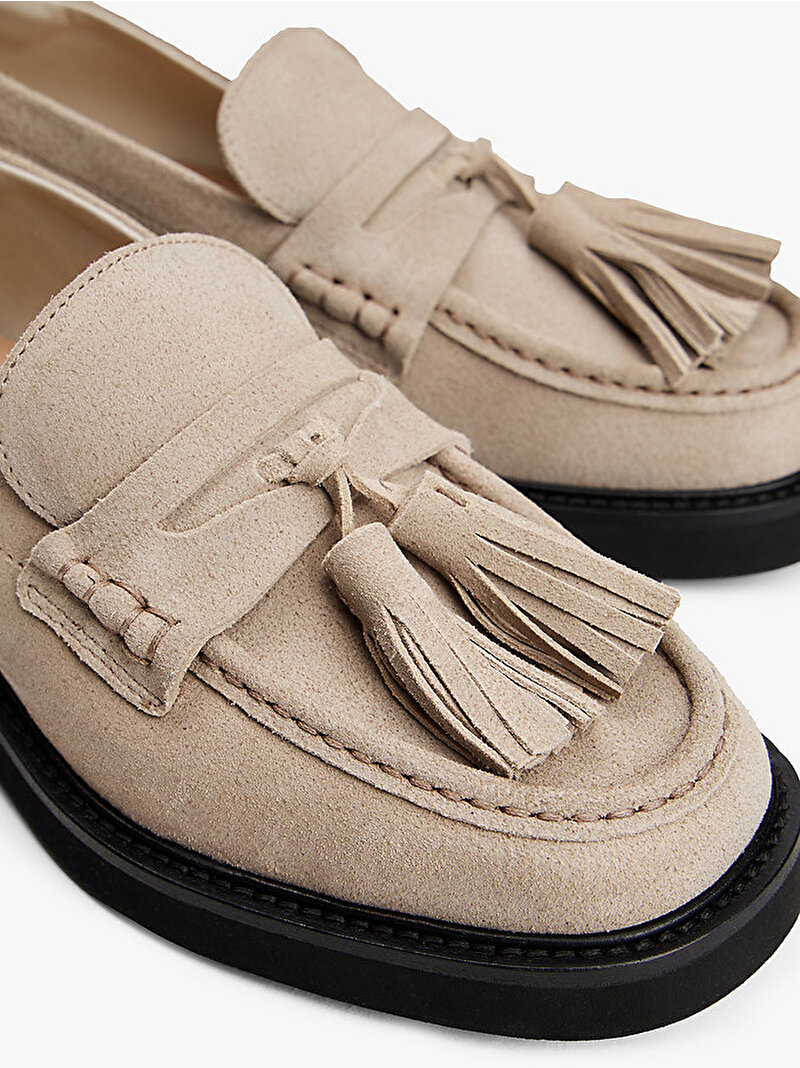 Kadın Tassel Squarish Toe Loafer Bej  FW0FW08884AEG