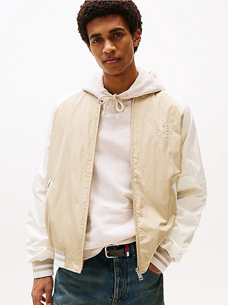 Erkek TJM Graphic Bomber Ceket Bej  DM0DM21668RBV