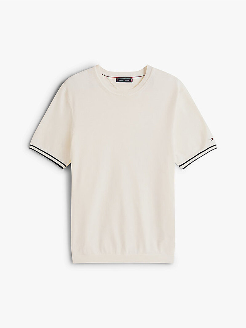 Erkek Tipping Stripe T-shirt Bej  MW0MW39778Z00
