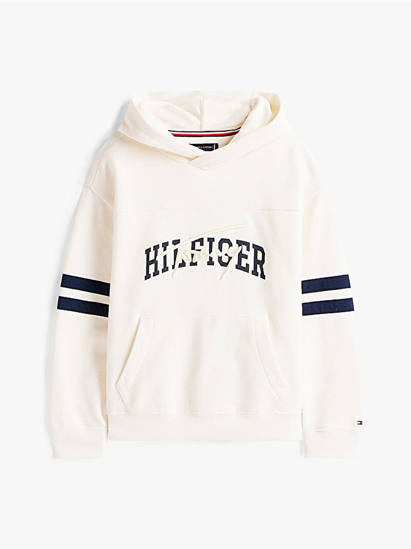 Erkek Çocuk TH Mixed Graphic Hoodie Beyaz  KB0KB09742YA8