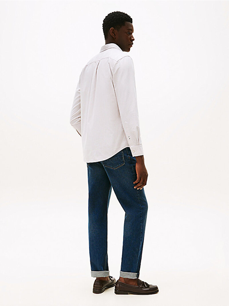 Erkek Heritage Oxford Stripe Gömlek Bej  MW0MW362380BJ