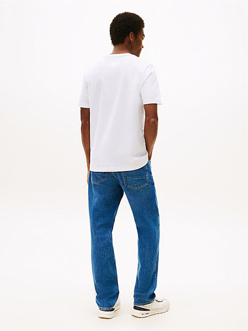 Erkek Hilfiger Flock T-shirt Beyaz  MW0MW39357YBR