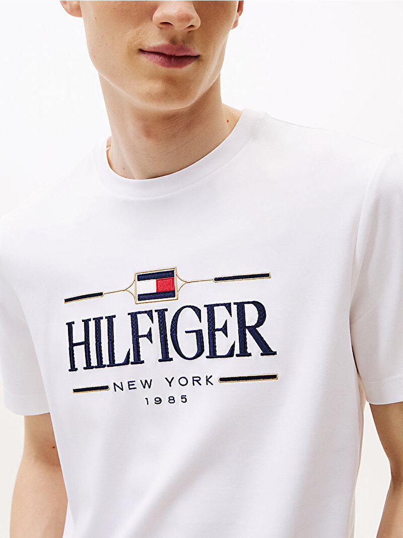 Erkek Icon Hilfiger T-shirt  Beyaz  MW0MW39585YBR